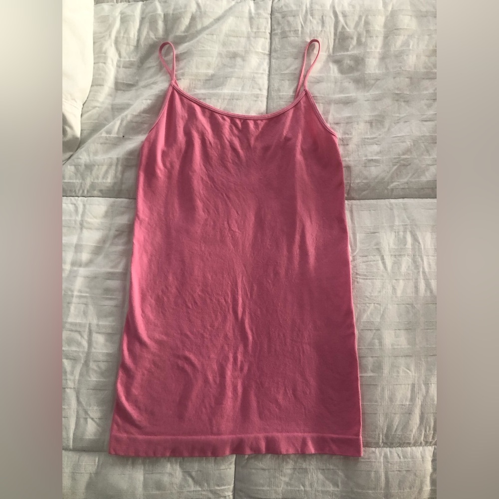 Soft pink spaghetti strap tank top